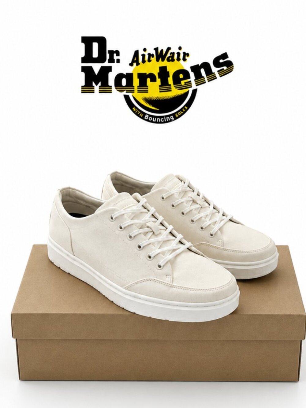 Dr. Martens Brookline 6 Eye Canvas Sneakers Mens 13 Parchment Beige NJ004